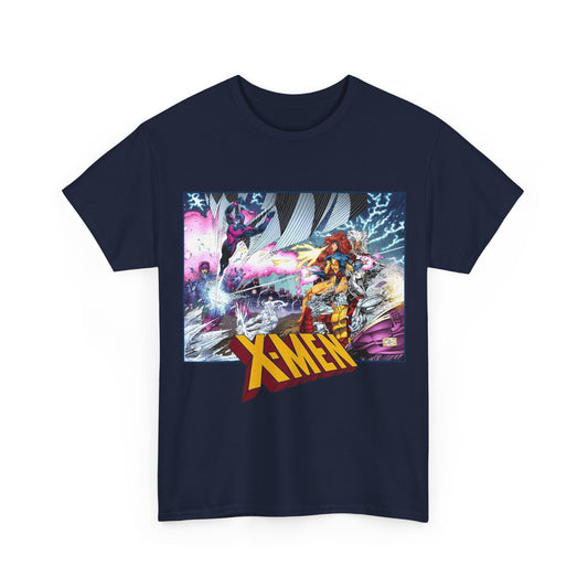 X-Men T-Shirt - Whilce Portacio Art - Storm, Jean Grey, Archangel, Iceman - Fighting Sentinels - Marvel Comics