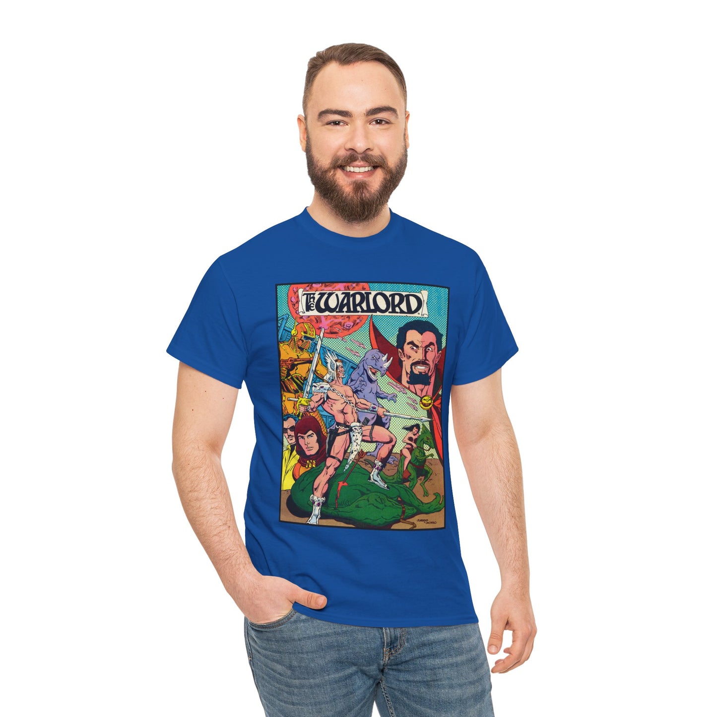 Warlord T-Shirt - Dan Jurgens Art - Travis Morgan, Skartaris, Deimos - Sword & Sorcery - DC Comics