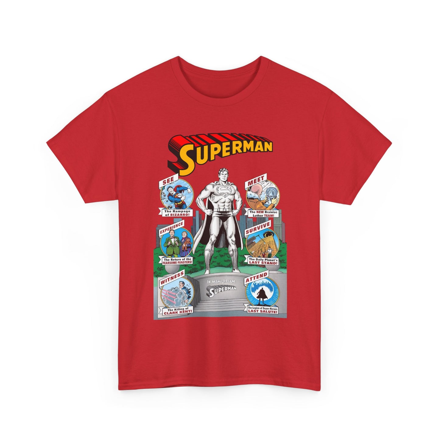 Superman T-Shirt - Curt Swan Art - Whatever Happened to the Man of Tomorrow? - Brainiac, Lex Luthor, Bizarro, Toyman, Daily Planet - Alan Moore Story - DC Comics