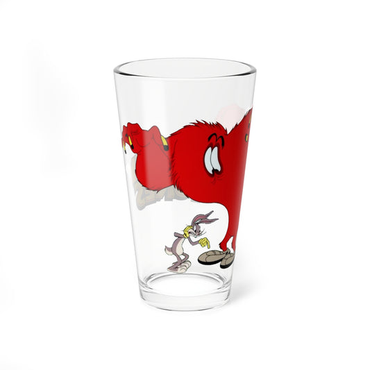 Gossamer & Bugs Bunny Pint Glass, 16oz - Looney Tunes Red Monster - Classic Cartoon Art - Retro Animation