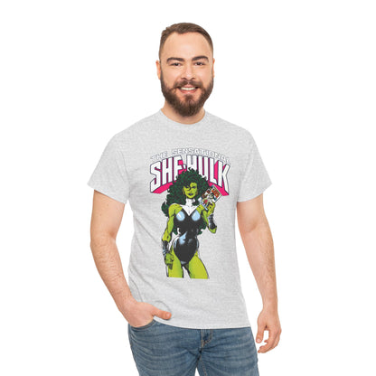 Sensational She-Hulk T-Shirt - Classic John Byrne Art - Jennifer Walters, Hulk's Cousin - Marvel Comics - Popular 1980s Series - "Rip Up Your X-Men!"