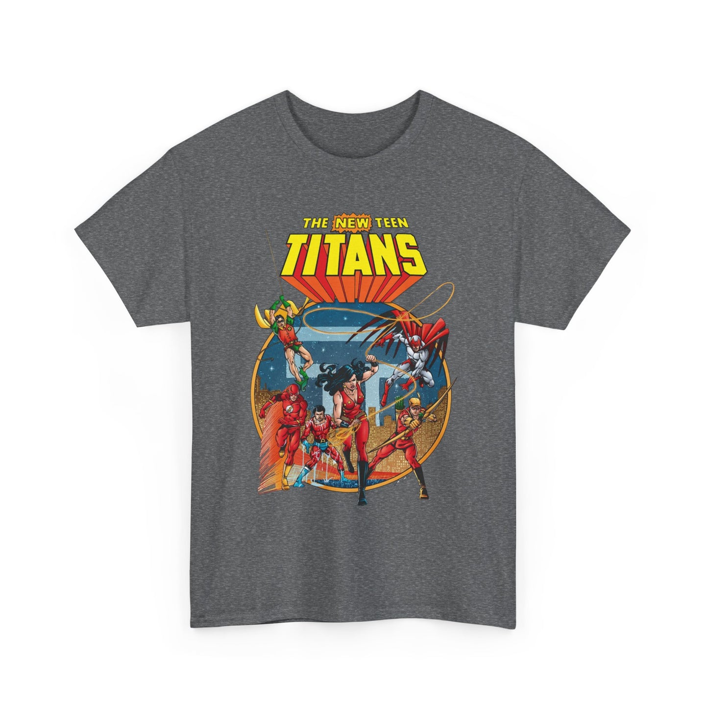 New Teen Titans T-Shirt - George Perez Art - Wonder Girl, Flash, Robin, Speedy, Aqualad, Hawk - DC Comics