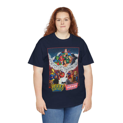 Justice Society & Justice League T-Shirt - George Perez Art - Golden & Silver Age - DC Comics
