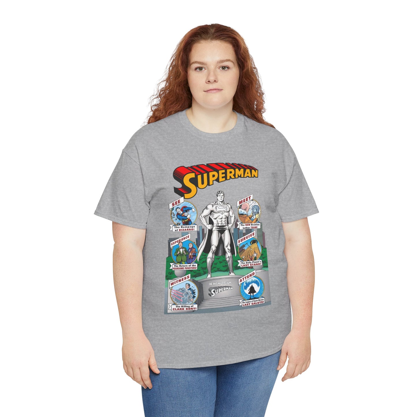 Superman T-Shirt - Curt Swan Art - Whatever Happened to the Man of Tomorrow? - Brainiac, Lex Luthor, Bizarro, Toyman, Daily Planet - Alan Moore Story - DC Comics