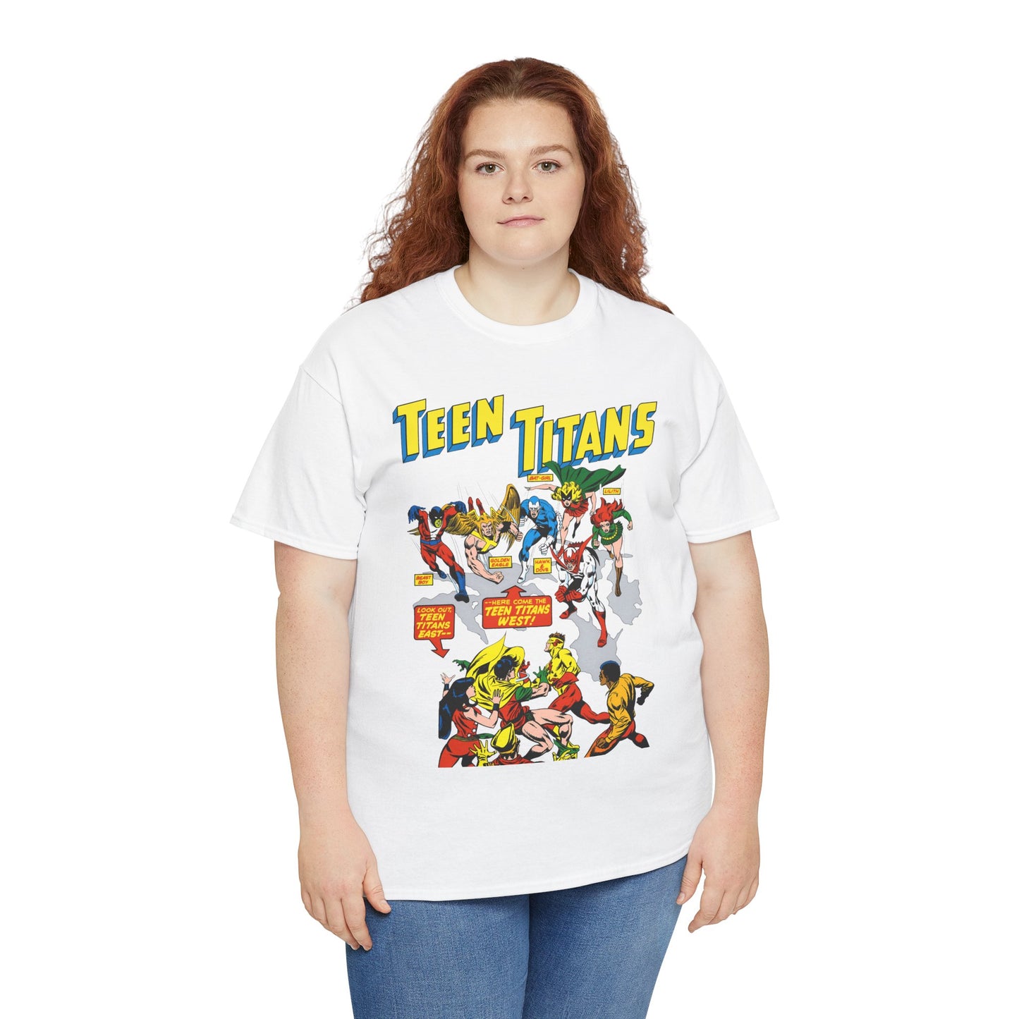 Teen Titans T-Shirt - Rick Buckler Art - Titans West, Lilith, Hawk & Dove, Beast Boy, Golden Eagle - DC Comics