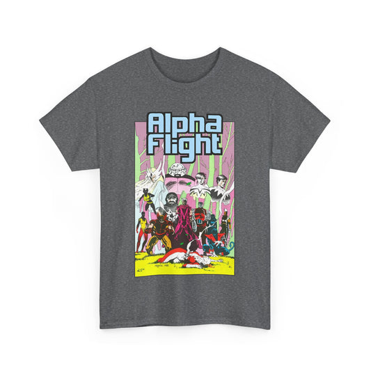 Alpha Flight T-Shirt - Mike Mignola Art - Northstar, Aurora, Snowbird, Shaman, Puck - X-Men: Magneto, Colossus, Shadowcat, Storm - Marvel Comics