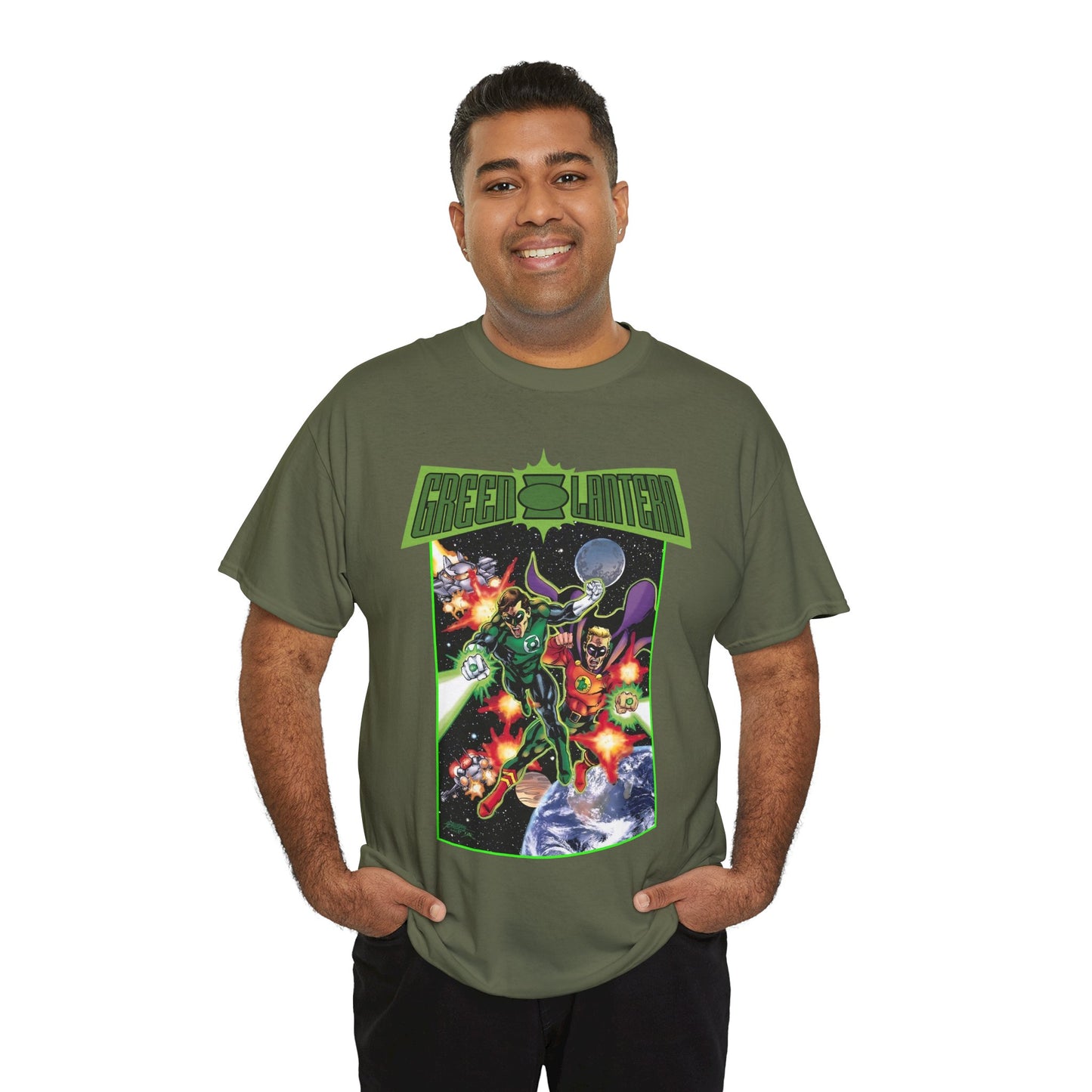 Green Lantern T-Shirt - George Perez Art - Hal Jordan & Alan Scott - Silver Age & Golden Age - DC Comics