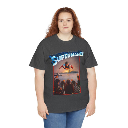 Superman II T-Shirt - Christopher Reeve, Terence Stamp, Sarah Douglas - Vs General Zod, Ursa, Non - Phantom Zone Villains - 1980 Movie Poster - DC Comics