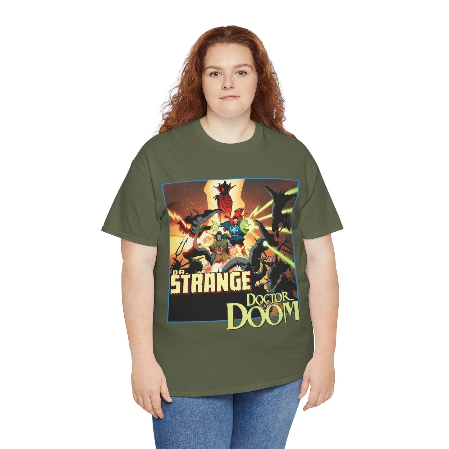 Dr Strange & Doctor Doom T-Shirt - Mike Mignola Art - Triumph & Torment - 1980s Graphic Novel Fighting Mephisto - Marvel Comics