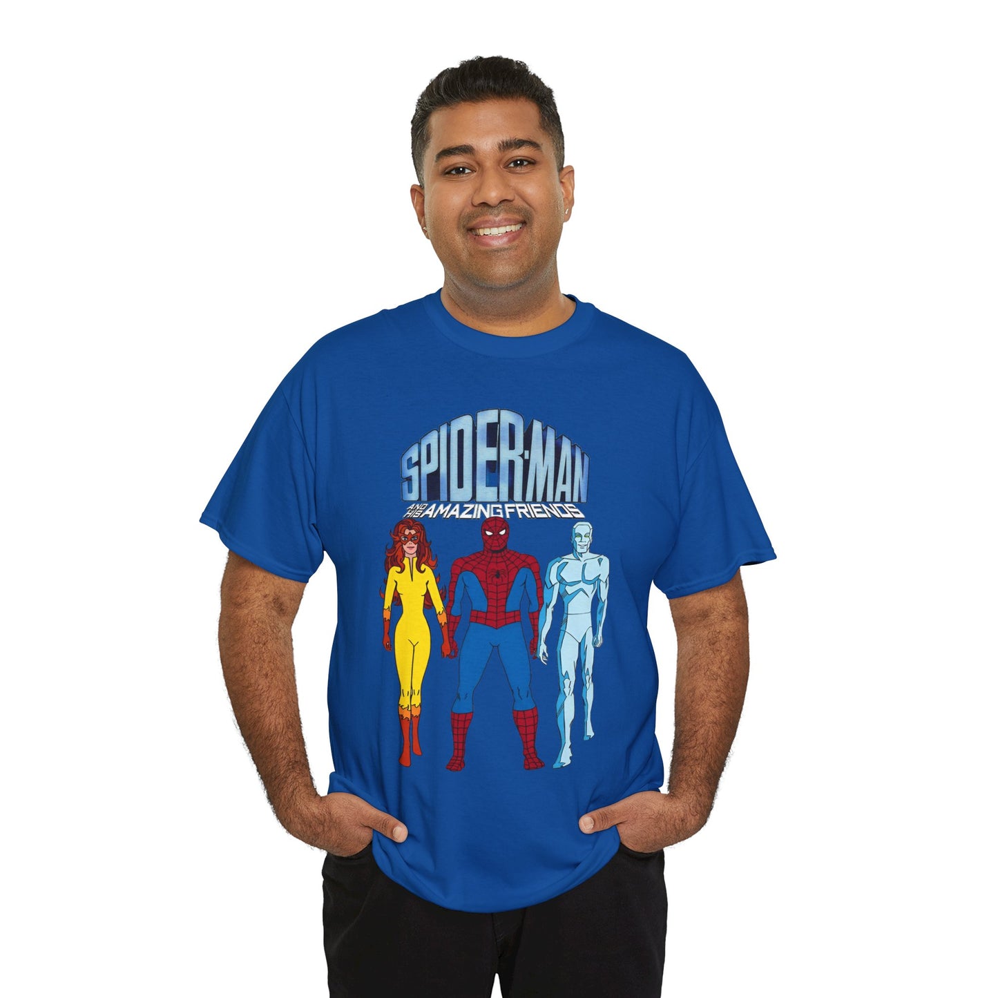 Spider-Man & His Amazing Friends T-Shirt - Spidey, Firestar, Iceman - Popular 1980s Marvel TV Cartoon - Marvel Comics