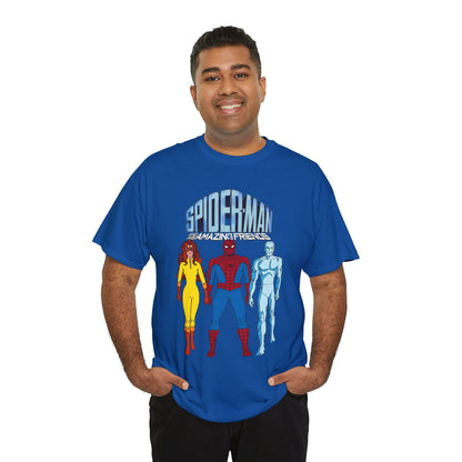 Spider-Man & His Amazing Friends T-Shirt - Spidey, Firestar, Iceman - Popular 1980s Marvel TV Cartoon - Marvel Comics