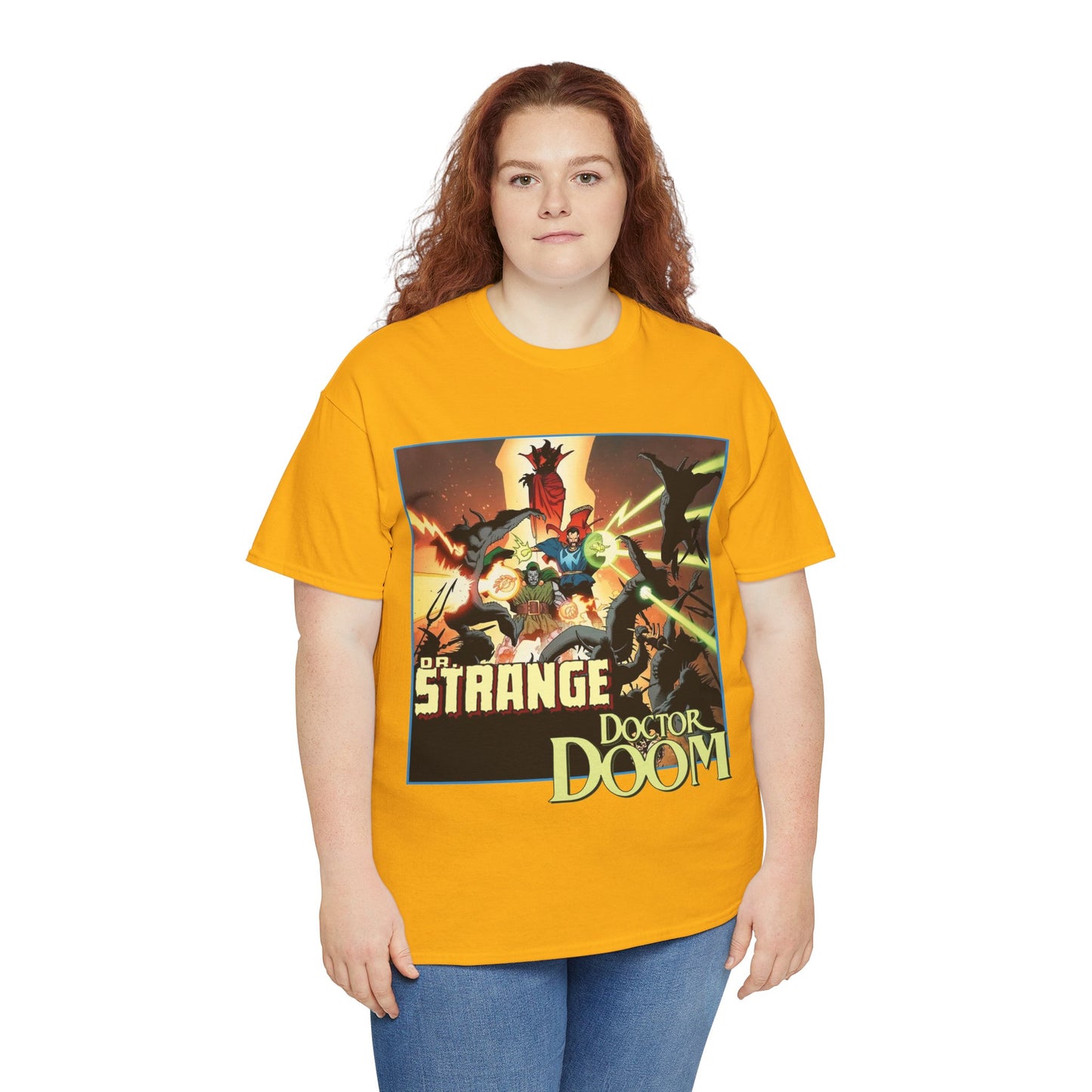 Dr Strange & Doctor Doom T-Shirt - Mike Mignola Art - Triumph & Torment - 1980s Graphic Novel Fighting Mephisto - Marvel Comics