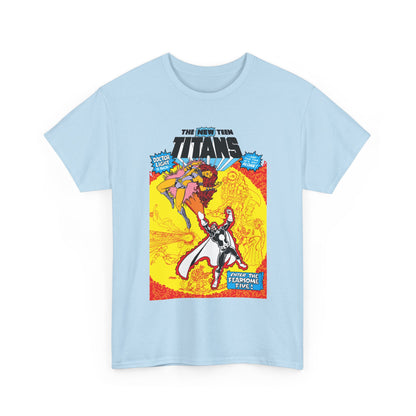 New Teen Titans T-Shirt - George Perez Art - #3 Cover Art - Dr. Light & the Fearsome Five Vs Starfire & the Teen Titans - DC Comics
