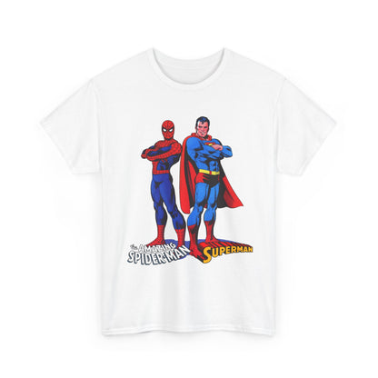 Amazing Spider-Man & Superman T-Shirt - Classic 1970s Marvel/DC Comics Crossover - Peter Parker & Clark Kent