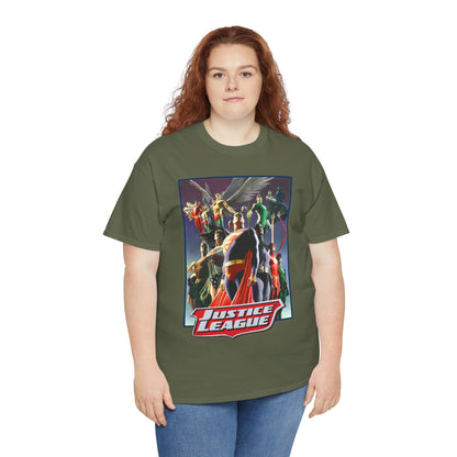 Justice League T-Shirt - Alex Ross Art - Superman, Wonder Woman, Black Canary, Hawkman, Flash, Aquaman, Atom - DC Comics