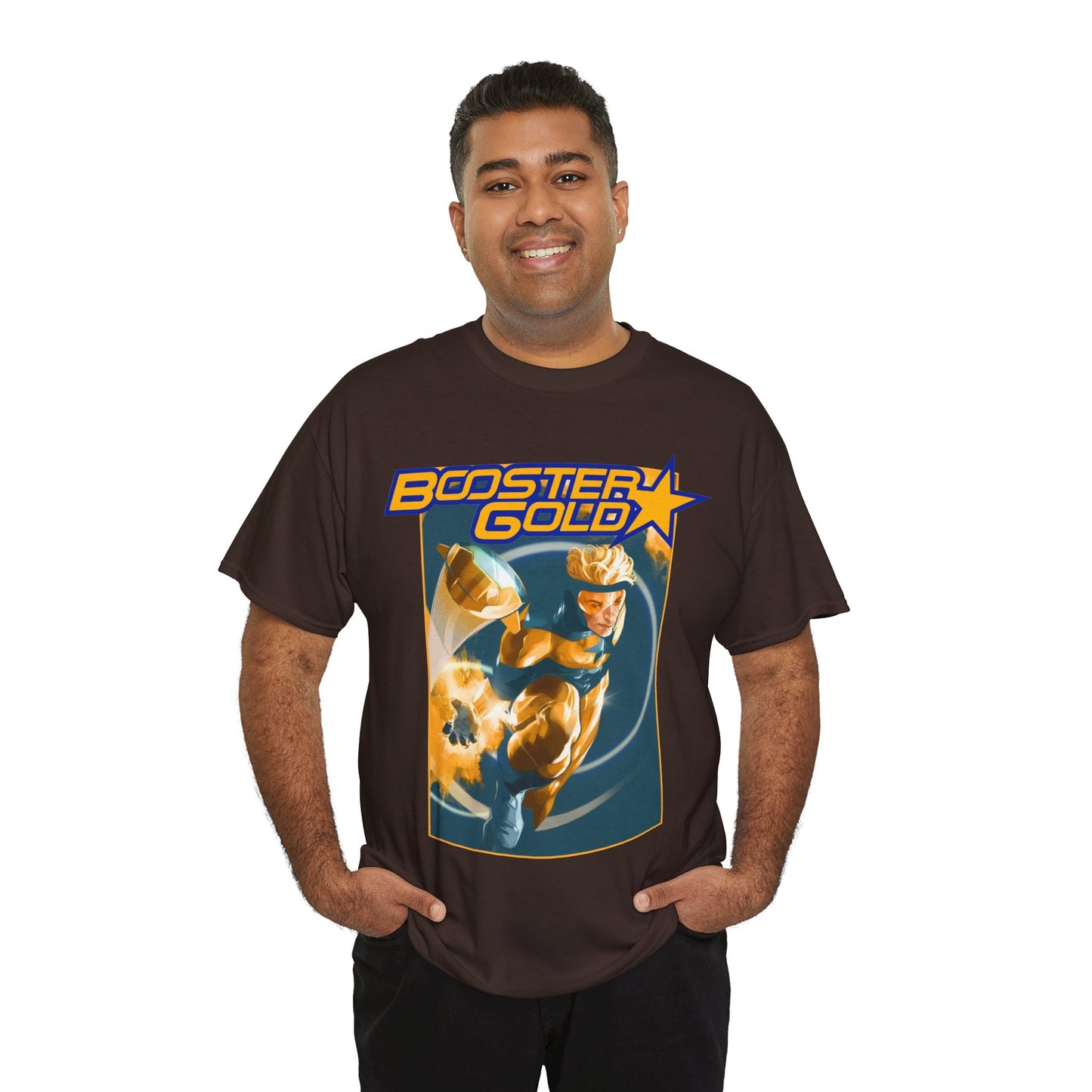 Booster Gold T-Shirt - Don Aguillo Art - Justice League: The Omega Act - DC Comics