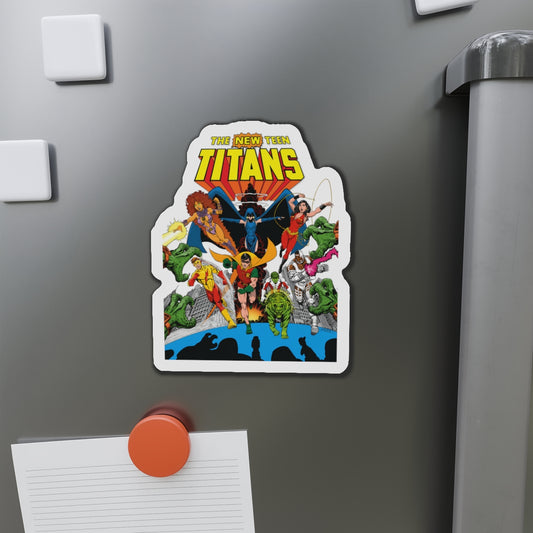 New Teen Titans Die-Cut Magnet - George Perez Art - Robin, Wonder Girl, Cyborg, Starfire, Raven, Kid Flash, Changeling - DC Comics - 3", 4", 5", 6"