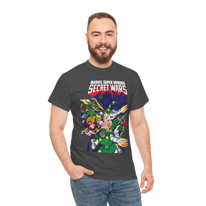 Marvel Super-Heroes Secret Wars T-Shirt - The Bad Guys - Dr Doom, Galactus, Doctor Octopus, Titania, Absorbing Man, Enchantress - Marvel Comics Series