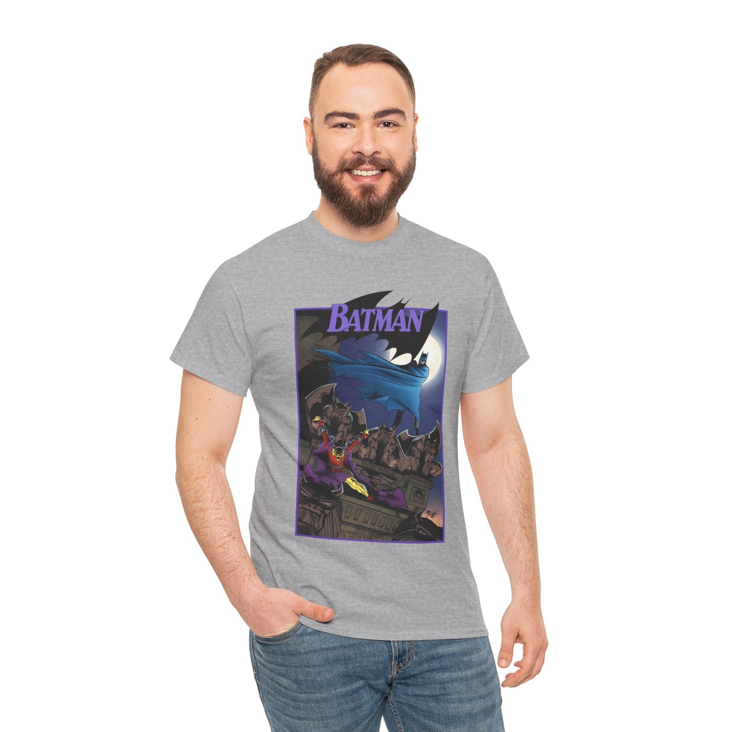 Batman T-Shirt - Norm Breyfogle Art - Etrigan, the Demon - Gotham City and Gargoyles - DC Comics