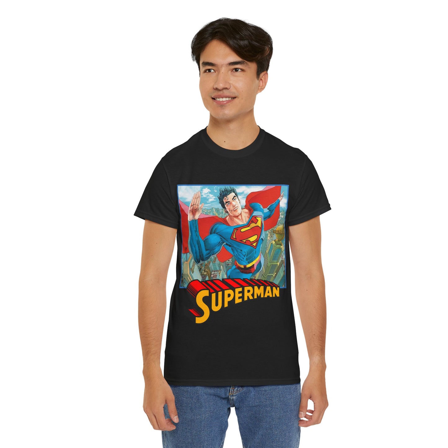 Superman T-Shirt - Guillem March Art - Variant Connecting Cover Art - Flying Over Metropolis - DC Comics All-In