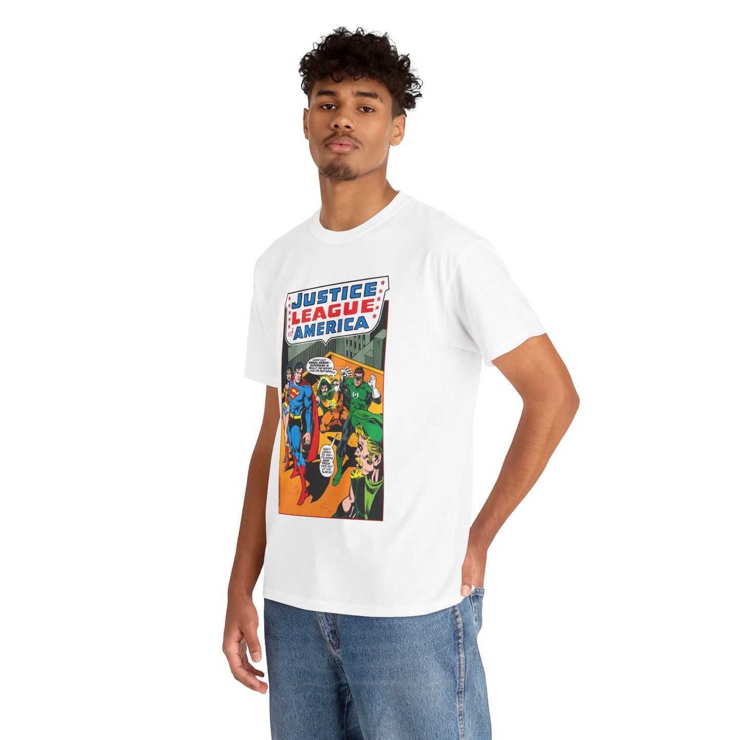 Justice League of America T-Shirt - Dick Dillin Art - Superman, Wonder Woman, Green Arrow, Green Lantern - DC Comics