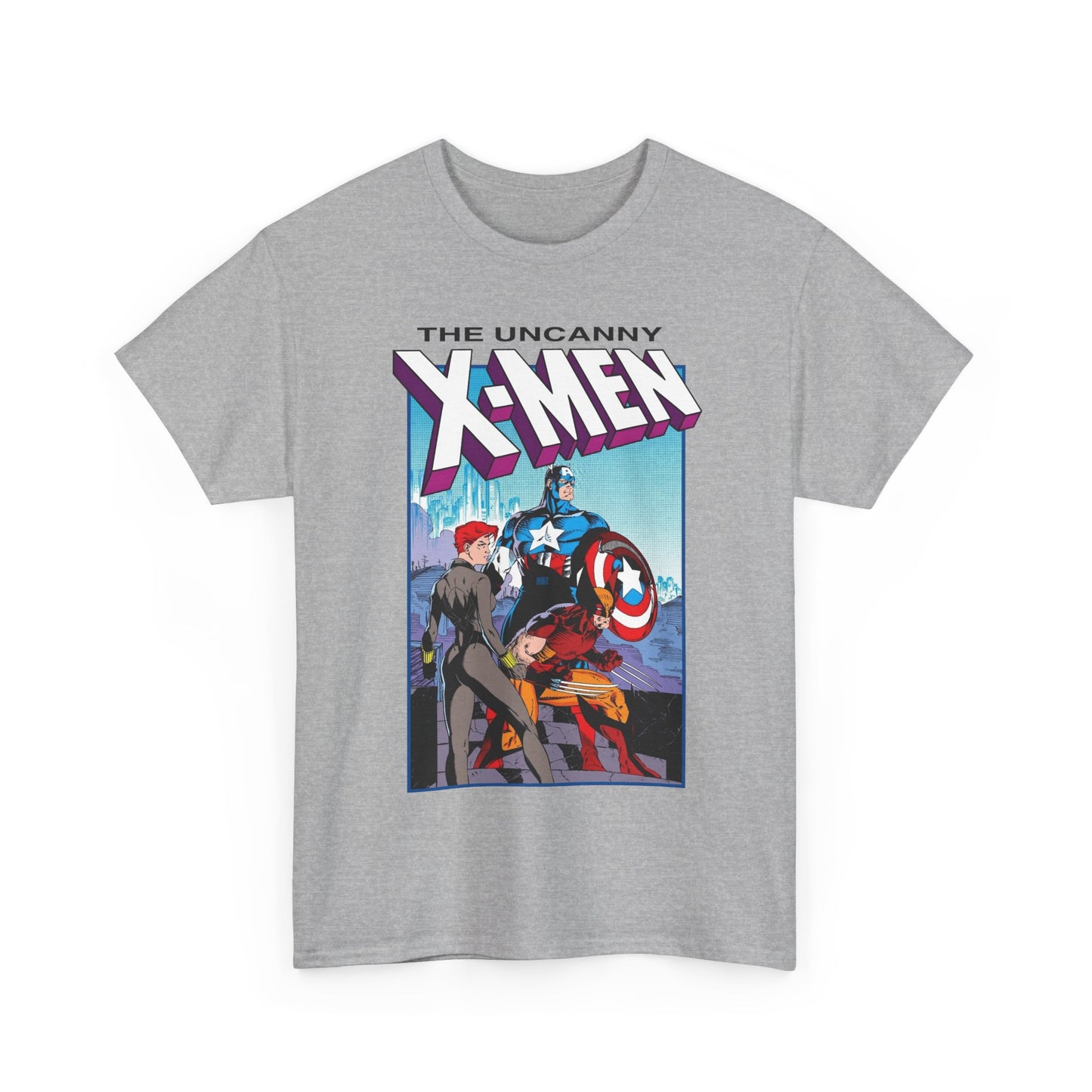 Uncanny X-Men T-Shirt - Jim Lee Art - #268 Cover - Captain America, Black Widow, Wolverine - Marvel Comics