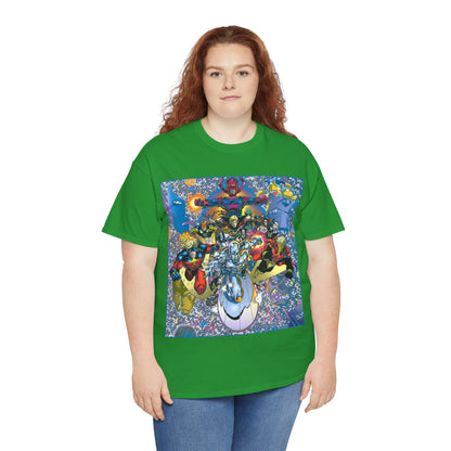 Marvel Cosmic Heroes T-Shirt - Silver Surfer, Captain Marvel, Adam Warlock, Quasar, Nova, Galactus, Jack of Hearts, Moondragon, Thanos