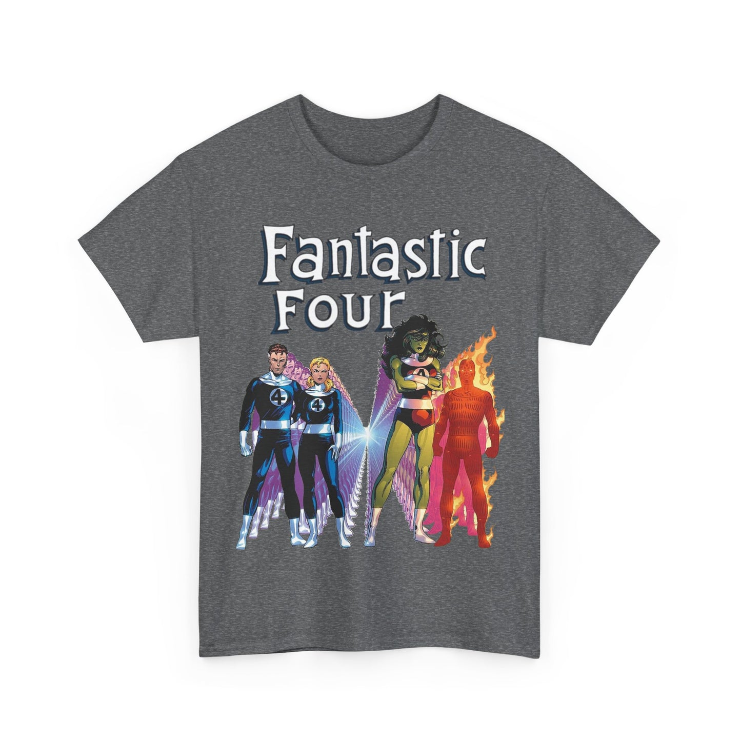 Fantastic Four T-Shirt - John Byrne Art - She-Hulk, Reed Richards, Human Torch, Invisible Woman - Marvel Comics