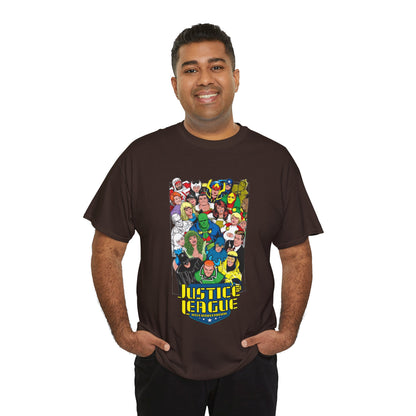 Justice League International T-Shirt - DC Comics - JLI - Kevin Maguire Art - Blue Beetle, Booster Gold, Martian Manhunter, Captain Atom