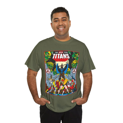 New Teen Titans T-Shirt - George Perez Art - #1 Splash Page - Robin, Starfire, Wonder Girl, Cyborg, Raven, Changeling, Kid Flash - DC Comics