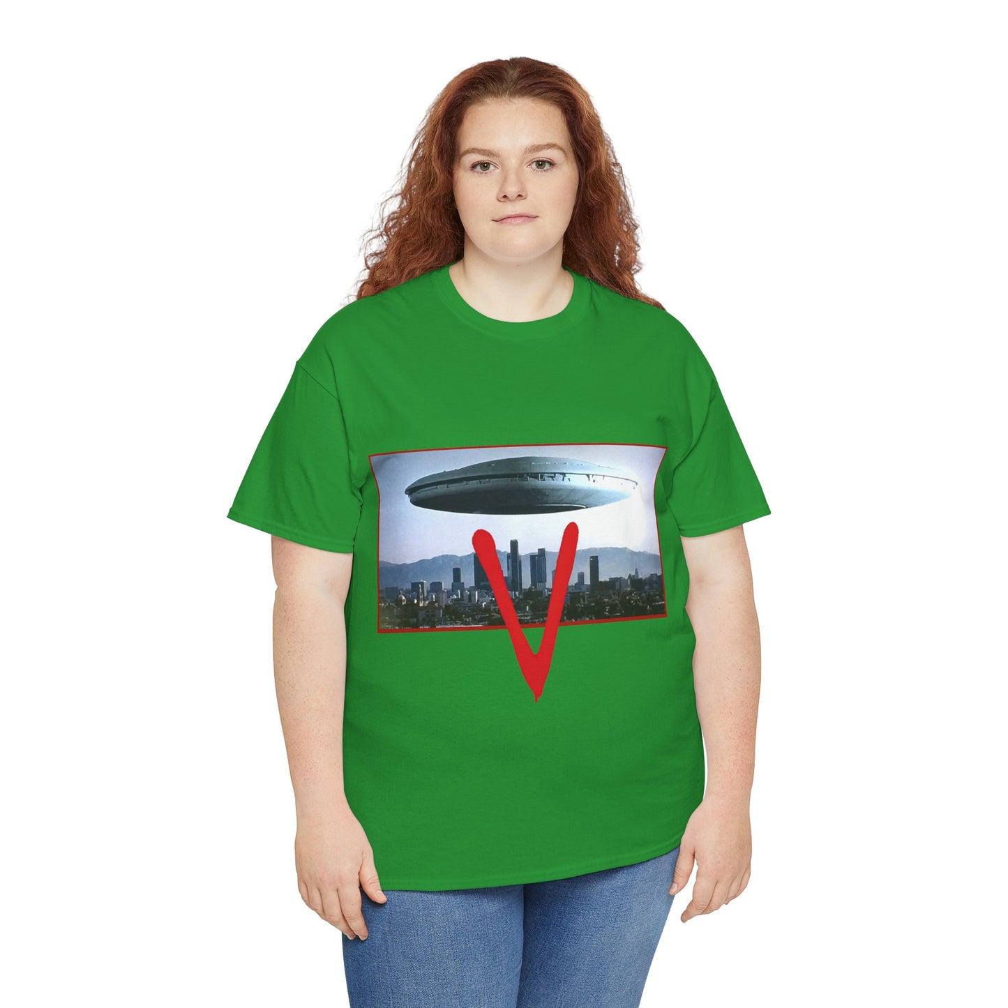V T-Shirt - The Visitors Mothership - Popular NBC Sci-Fi TV Series from the 1980s