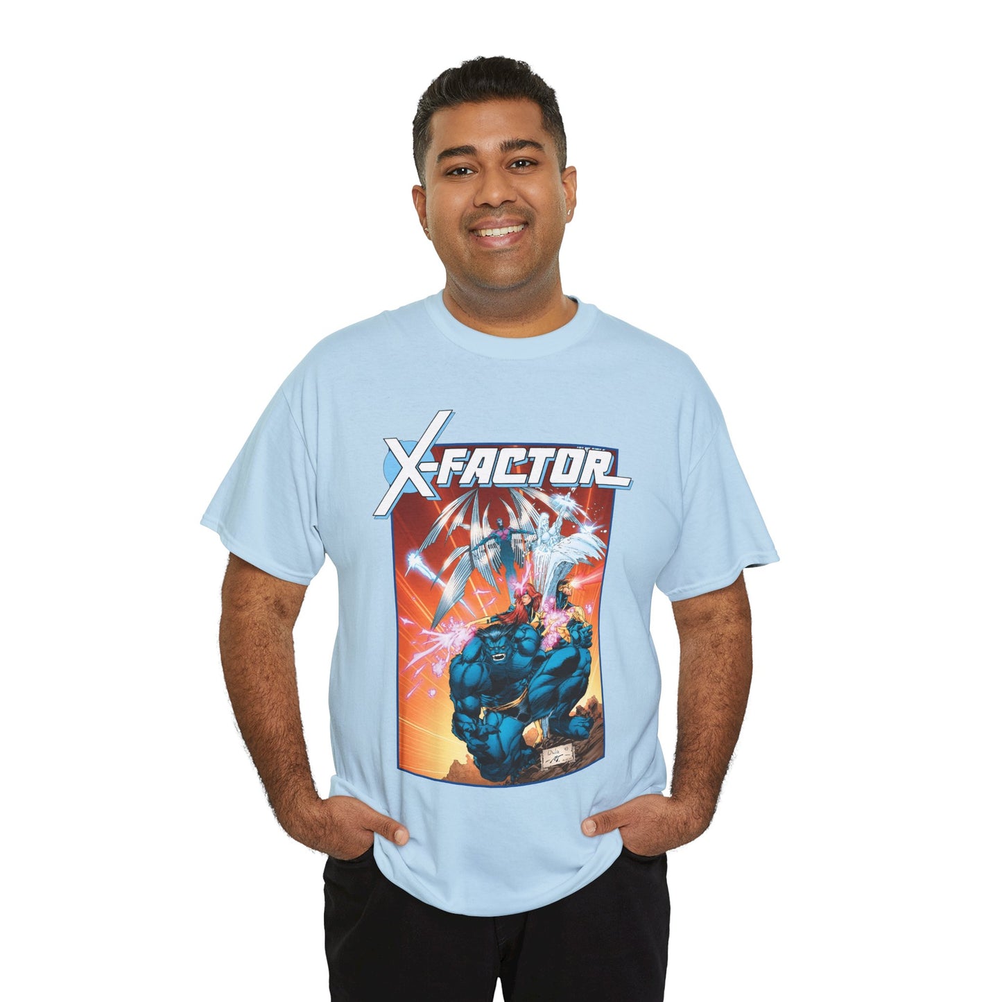 X-Factor T-Shirt - Whilce Portacio Art - Cyclops, Jean Grey, Iceman, Arcangel, Beast - X-Men Founding Members - Marvel Comics