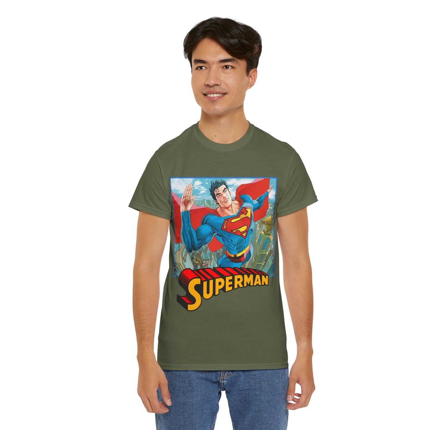 Superman T-Shirt - Guillem March Art - Variant Connecting Cover Art - Flying Over Metropolis - DC Comics All-In