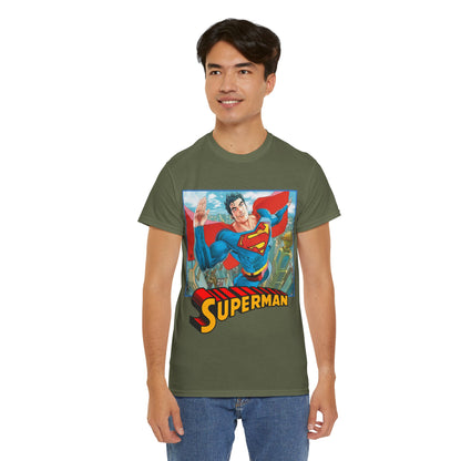 Superman T-Shirt - Guillem March Art - Variant Connecting Cover Art - Flying Over Metropolis - DC Comics All-In