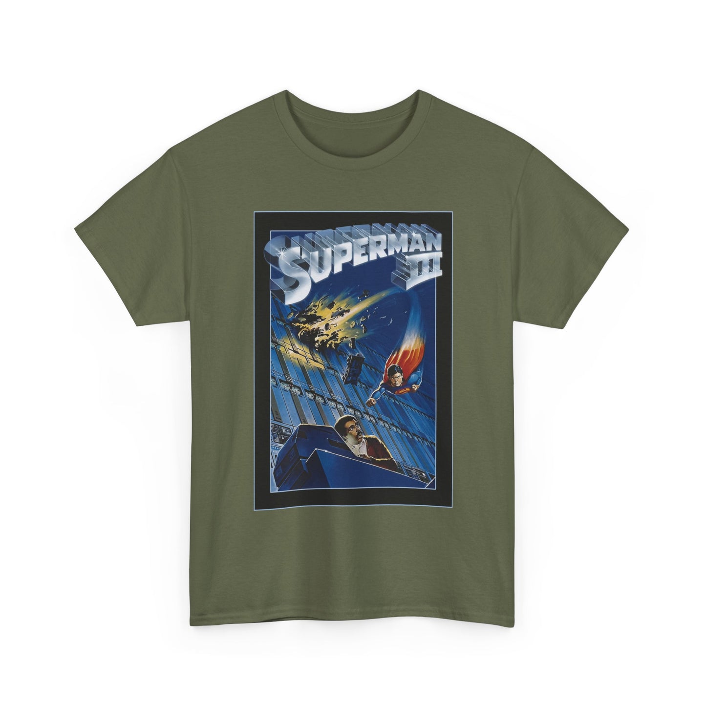 Superman III T-Shirt - Movie Poster Art - Christopher Reeve & Richard Pryor - Metropolis, Man of Steel - DC Comics