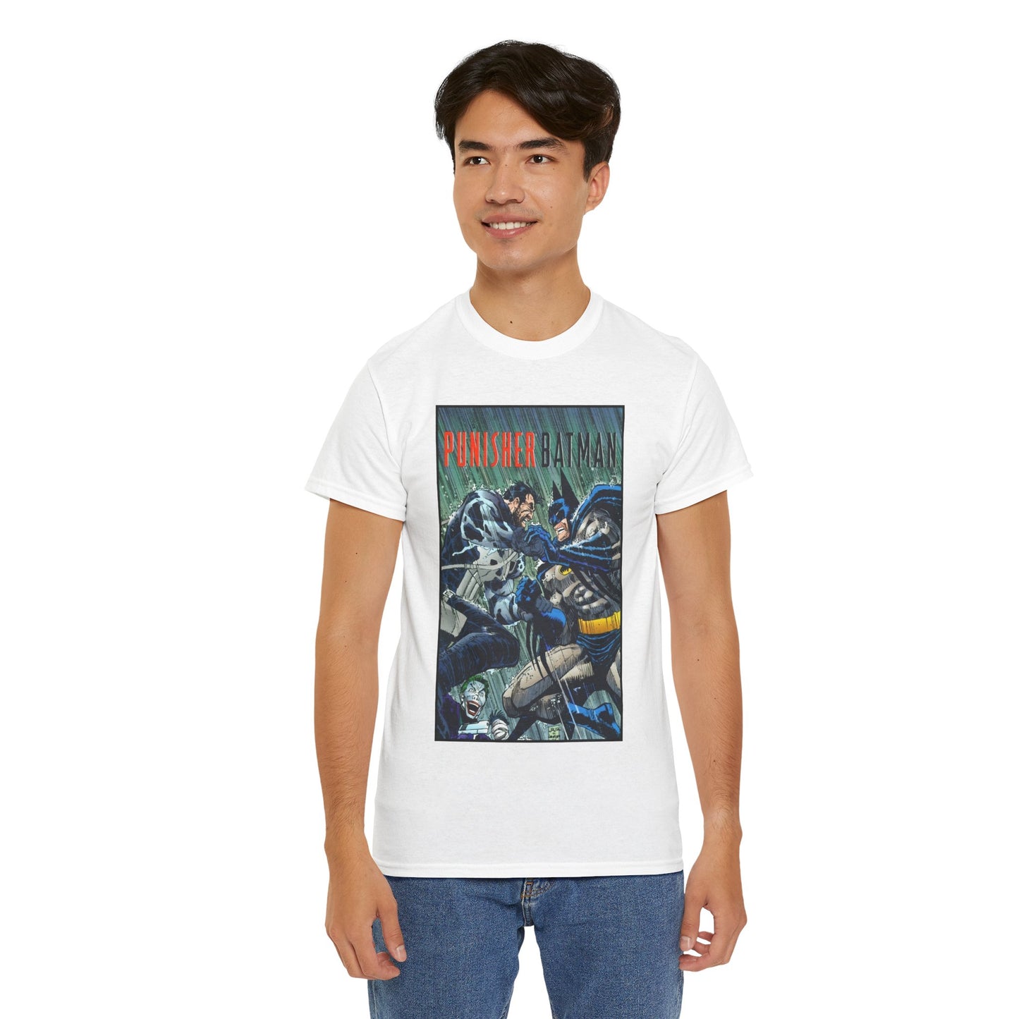 Punisher/Batman T-Shirt - John Romita Jr Art - Deadly Knights, Joker - DC Comics/Marvel Comics