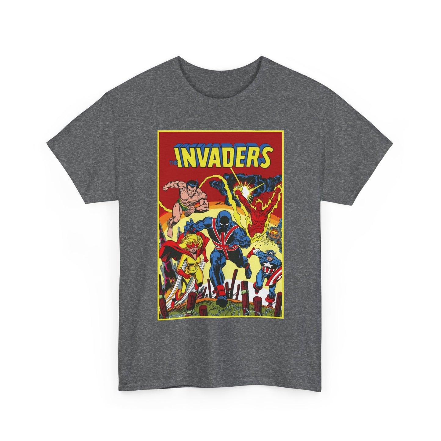 Invaders T-Shirt - Captain America, Human Torch, Namor, Spitfire - World War II Soldiers - Golden Age Heroes - Marvel Comics