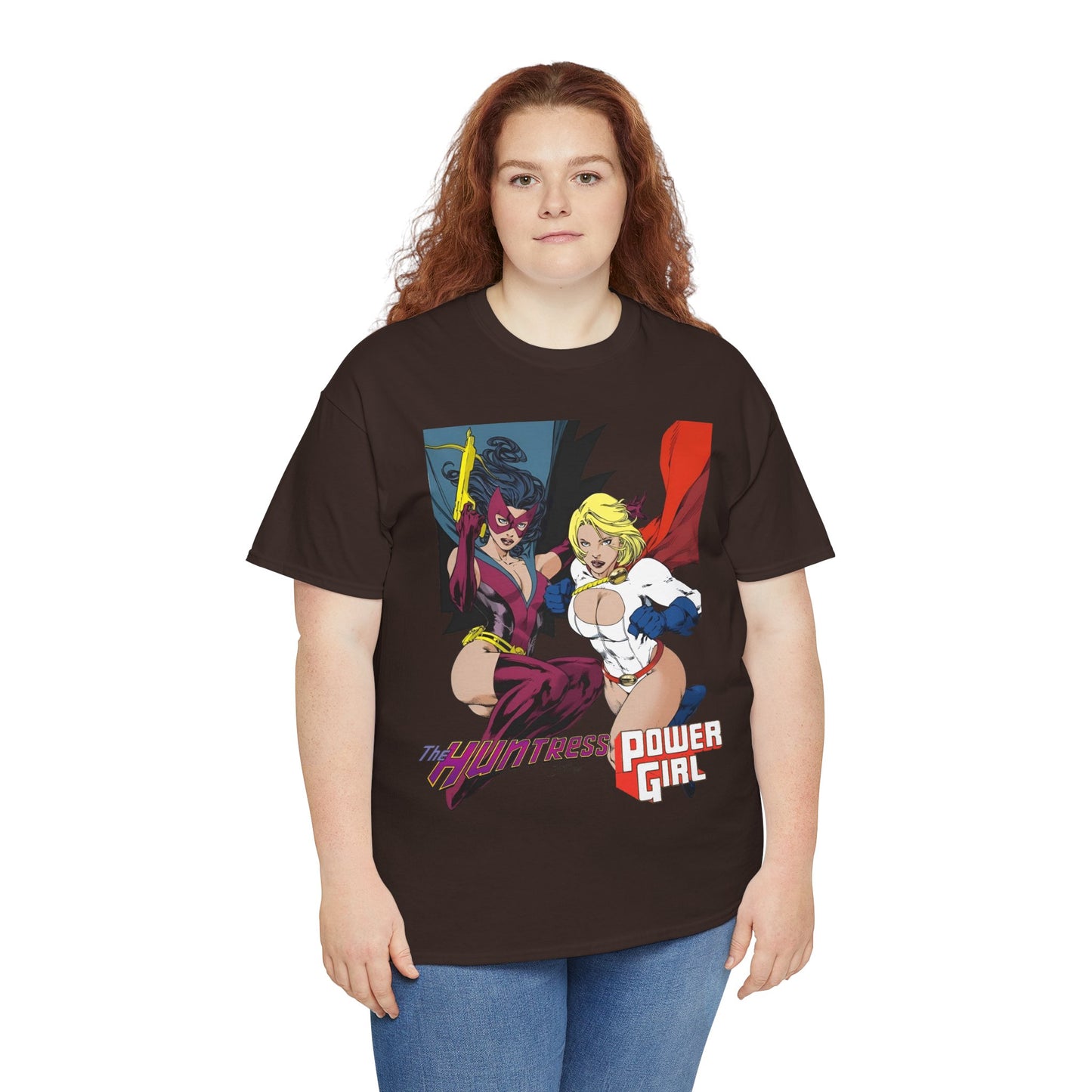 Huntress & Power Girl T-Shirt - Ed Benes Art - Justice Society, JSA, Earth 2 - DC Comics Bronze Age, Pre-Crisis Heroes