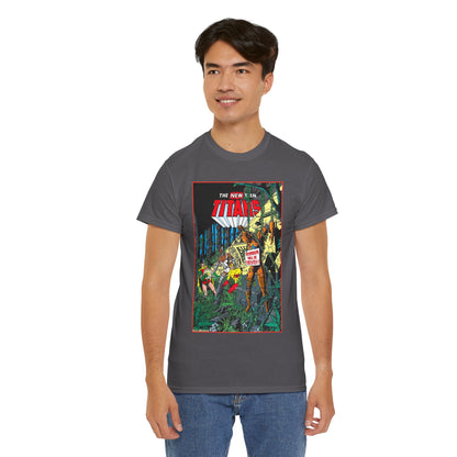 New Teen Titans T-Shirt - George Perez Art - Robin, Cyborg, Kid Flash, Robotman - DC Comics