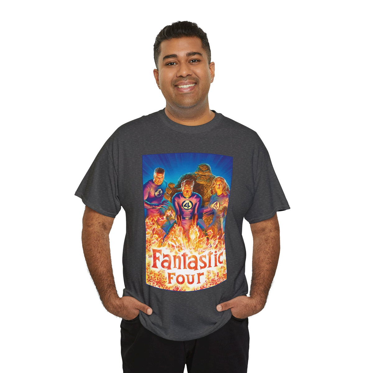 Fantastic Four T-Shirt - Alex Ross Art - Mr. Fantastic, Invisible Woman, Human Torch, The Thing - Marvel Comics