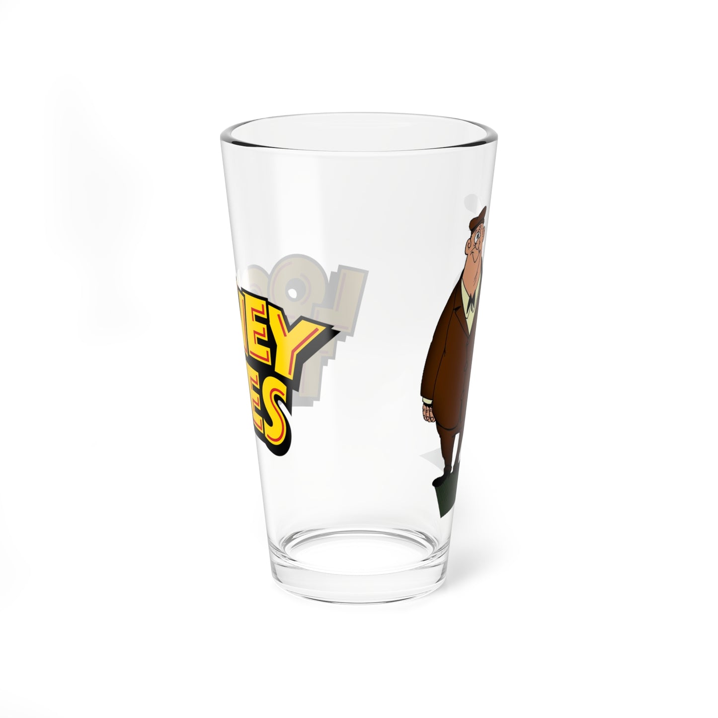 Rocky & Mugsy Pint Glass, 16oz - Looney Tunes - Classic Bugs Bunny Gangster Foes - Retro WB Cartoon Art
