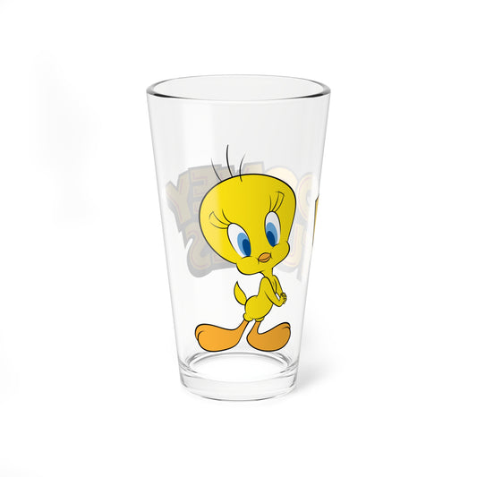Tweety Bird Pint Glass, 16oz - Looney Tunes - Merrie Melodies - Beloved Cartoon Icon