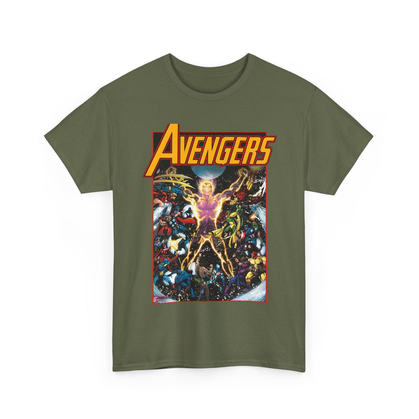 Avengers T-Shirt - George Perez Art - Korvac Saga - Guardians of the Galaxy - Thor, Captain America, Iron Man, Scarlet Witch, Vision, Wonder Man, Hawkeye - Marvel Comics