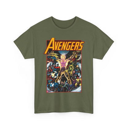 Avengers T-Shirt - George Perez Art - Korvac Saga - Guardians of the Galaxy - Thor, Captain America, Iron Man, Scarlet Witch, Vision, Wonder Man, Hawkeye - Marvel Comics