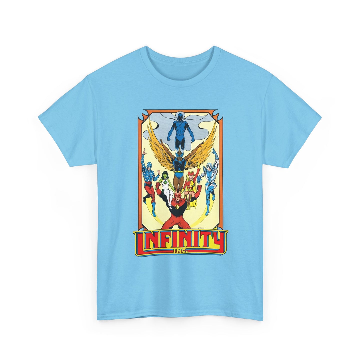 Infinity Inc Shirt - Todd McFarlane Art - Jade, Obsidian, Fury, Northwind, Nuklon, Silver Scarab, Star-Spangled Kid - JSA Successors - DC Comics