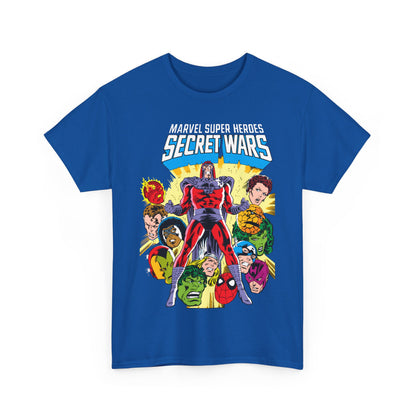 Marvel Super Heroes Secret Wars T-Shirt - Magneto, Captain America, Iron Man, She-Hulk, Hulk, Human Torch, Captain Marvel, Hawkeye - Marvel Comics