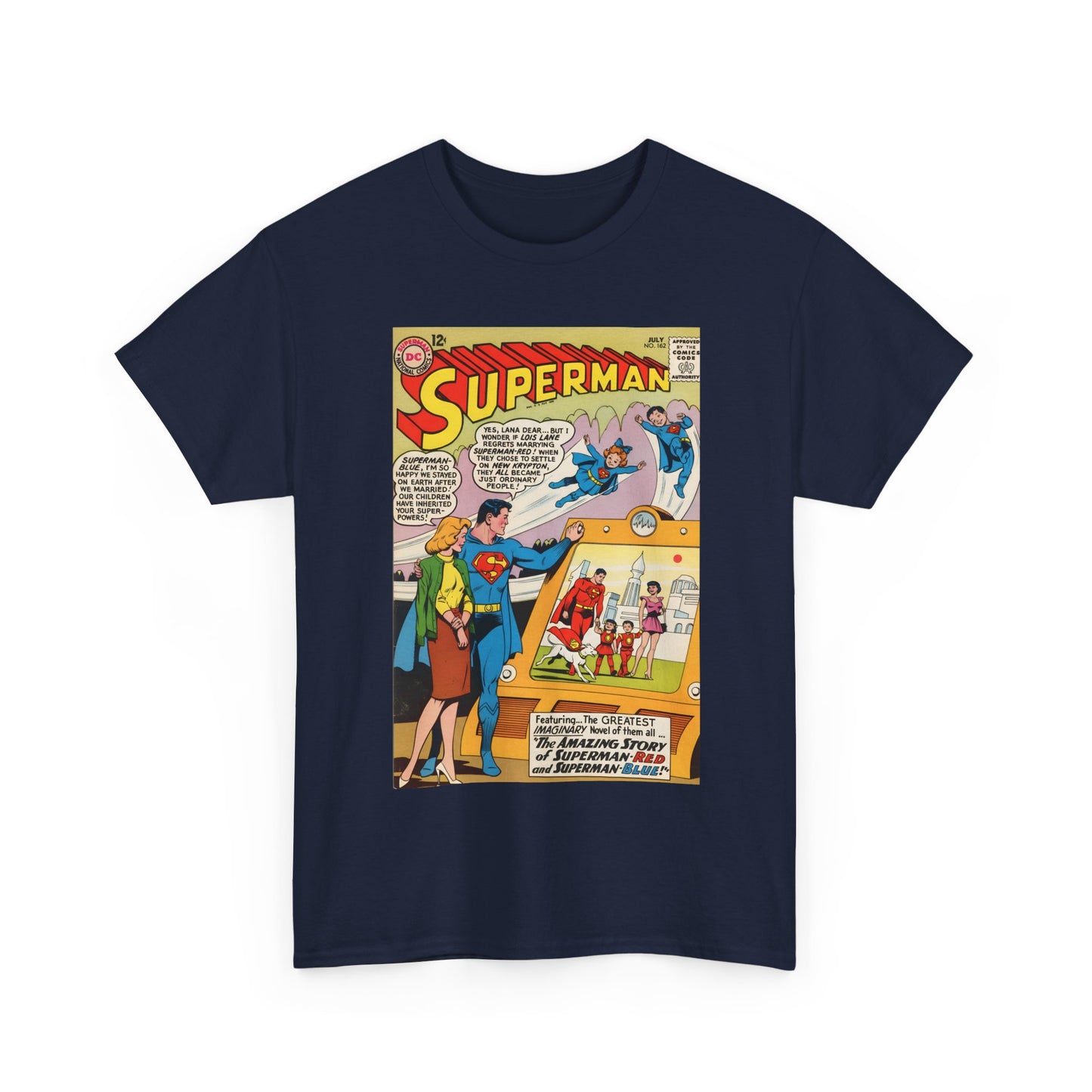 Superman #162 T-Shirt - Superman Blue & Red - Classic Silver Age Imaginary Story - DC Comics