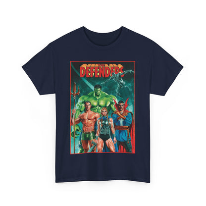 Defenders T-Shirt - Dr Strange, Valkyrie, Hulk, Namor, Silver Surfer - Marvel Comics - Popular 1970s Series