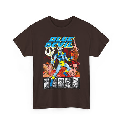 Blue Devil T-Shirt -  Dan Mishkin, Gary Cohn, & Paris Cullins - Dan Cassidy, Hollywood Stuntman - 1980s DC Comics Series