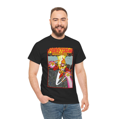 Firestorm the Nuclear Man T-Shirt - George Perez JLA Postcard Art 1980s - DC Comics - Justice League of America Member